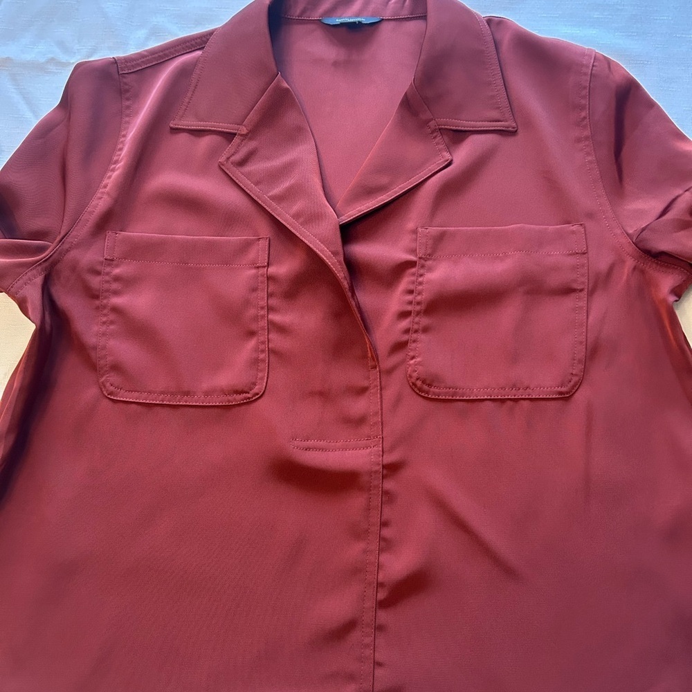 Banana Republic Deep Red Satin Blouse - Picture 5 of 12